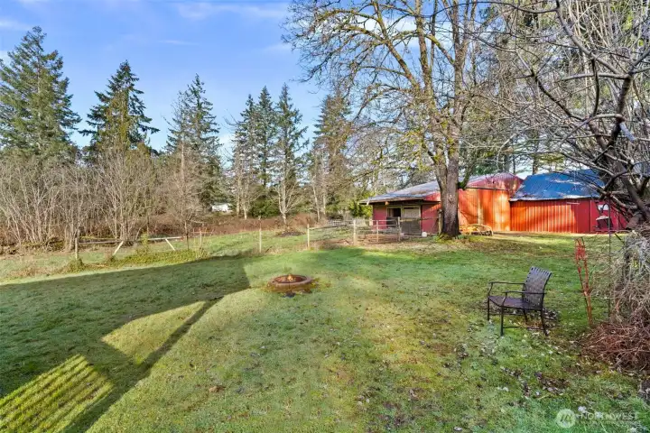 Backyard fire pit creates the perfect setting for stories and s’mores.