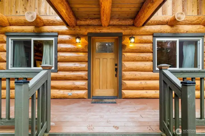 Front Porch and Entry on wrap-around deck.