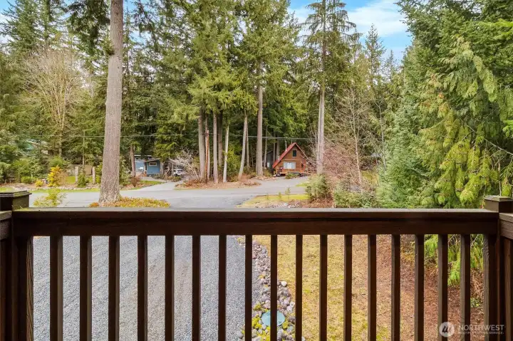 View from 2nd floor primary bedroom balcony.