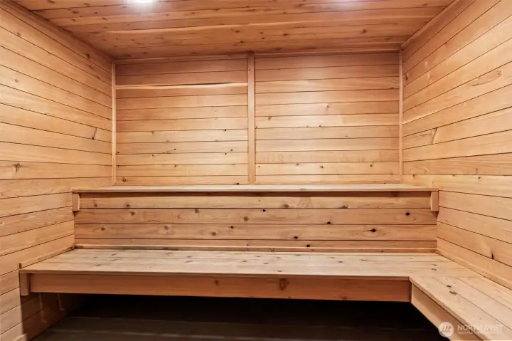 Community clubhouse sauna.