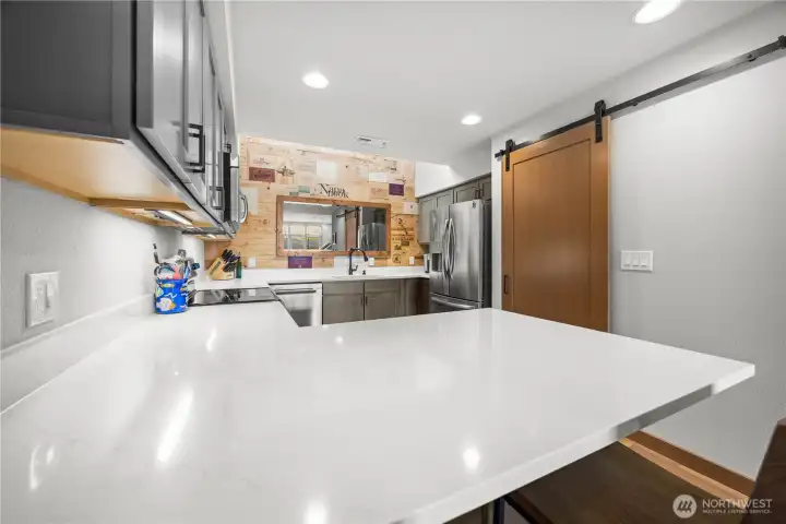 Kitchen with walk in pantry
