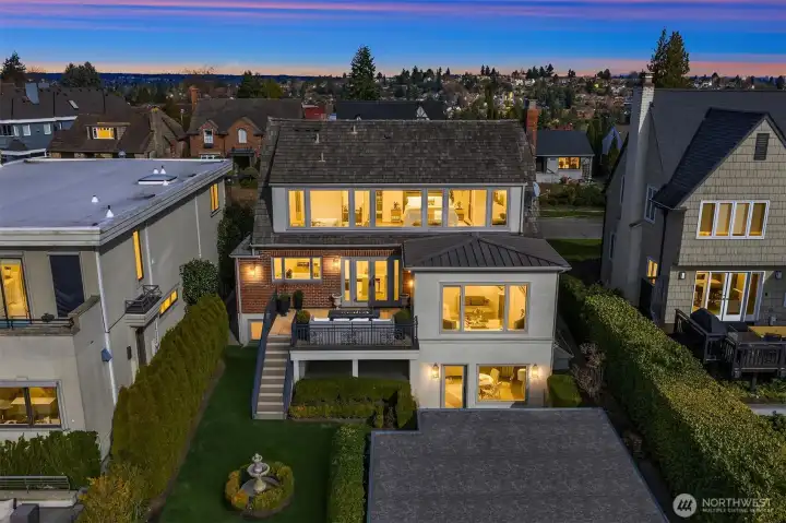 Back deck lights and lower patio lights set on sensors for ease.