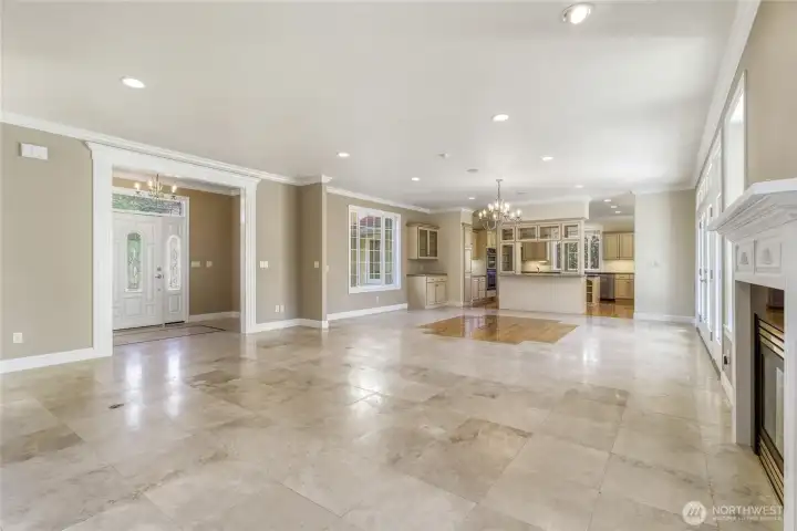 Open Living, Dining & Kitchen