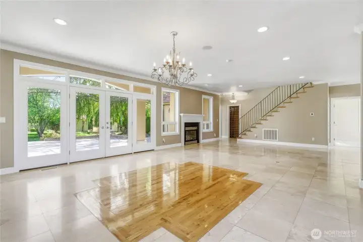 Living Room with doors to back patio