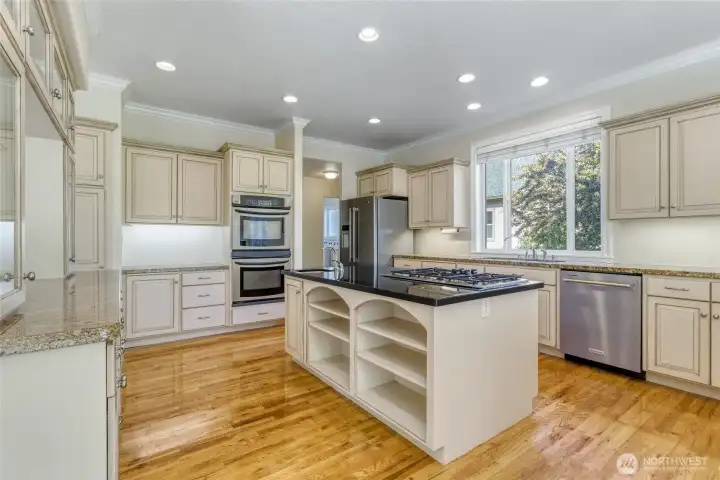 Kitchen with gas stove top