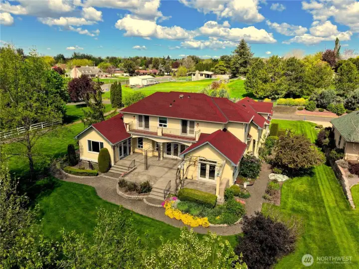 Drone View of the Back of the Home
