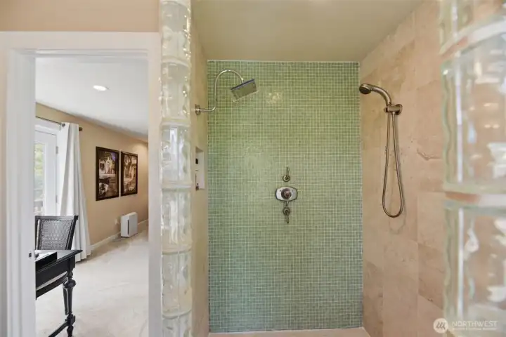 Beautiful walk-in shower.