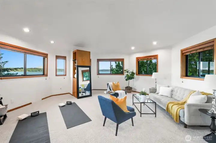 Versatile bonus space featuring water views and room for a variety of uses.