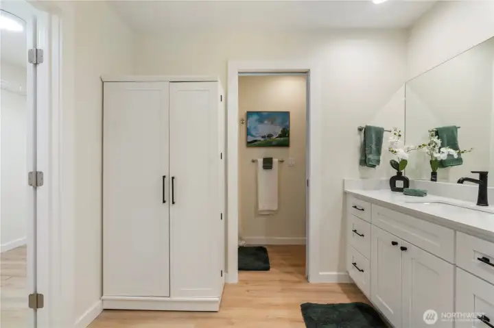 Separate room for toilet and shower