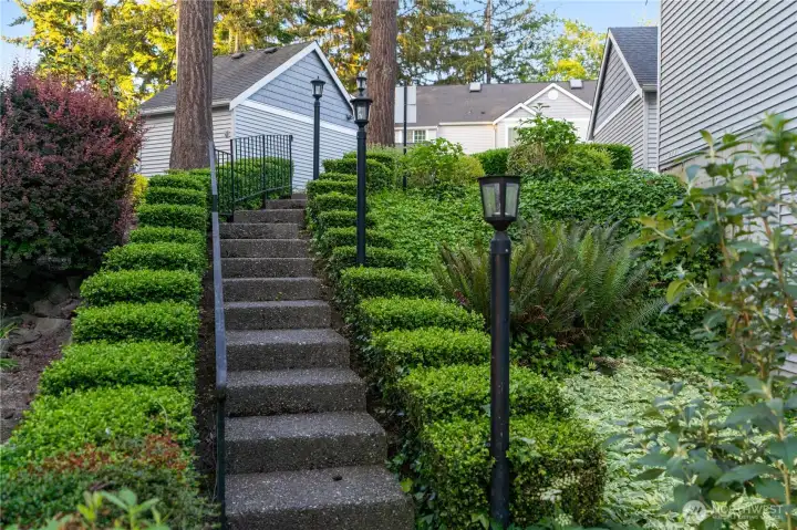 stairs to the parking area