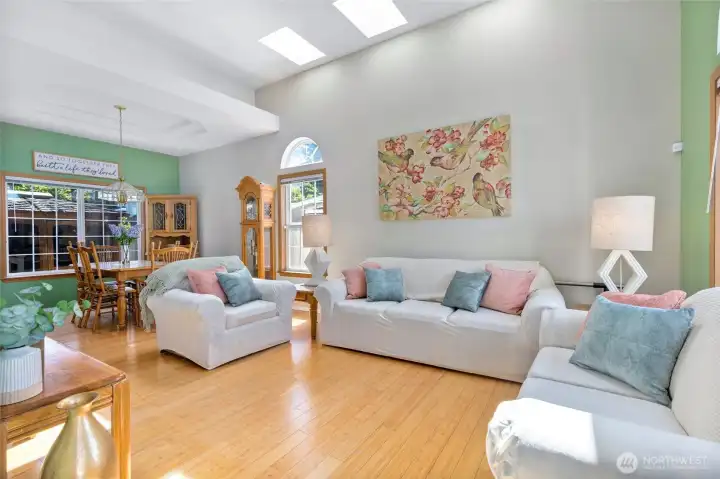 Living room with Bamboo flooring