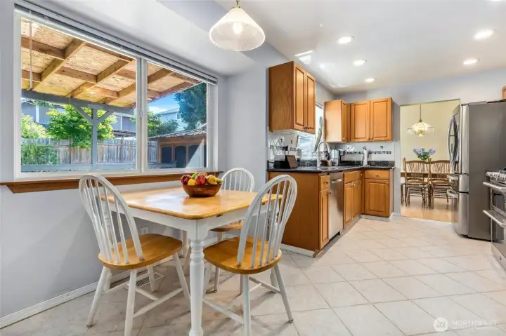 Breakfast nook off kitchen