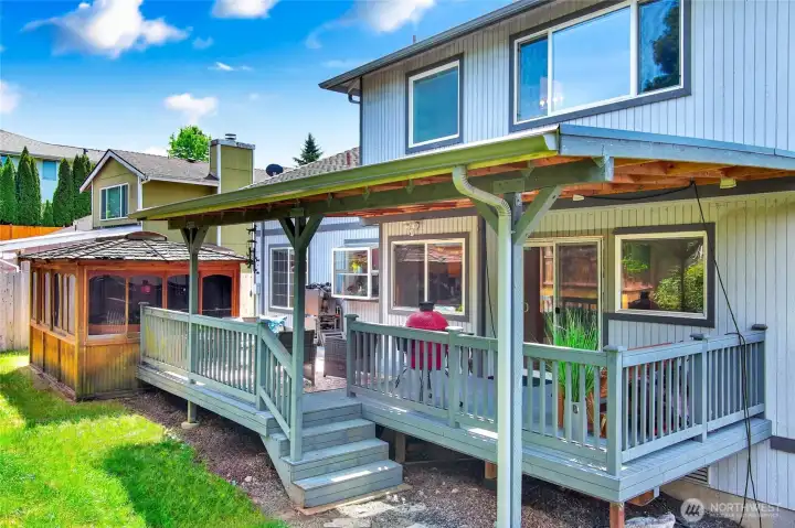 Back yard and hot tub gazebo