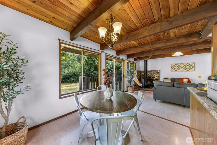 Architectural wooden beams throughout main level