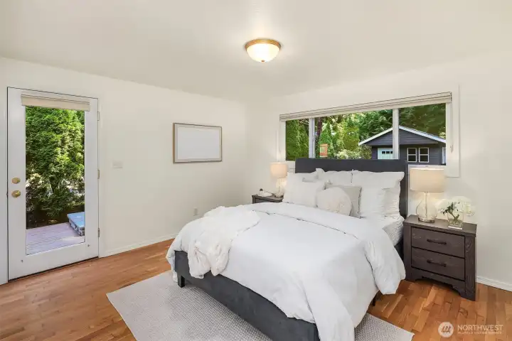 Primary Bedroom with access to the backyard