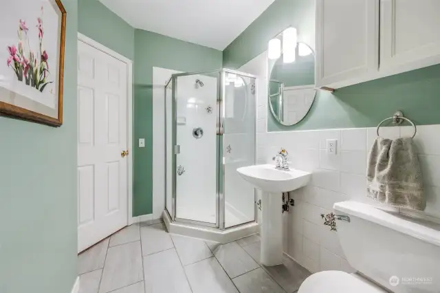 The 3/4 bath on the main floor allows you the lower bedroom to be used for guests with mobility issues, or simply a space separate from the other bedrooms.