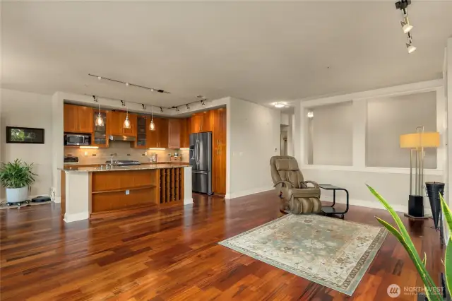Living room to kitchen