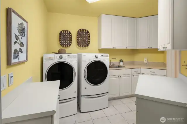 The washer and dryer were replaced with modern units