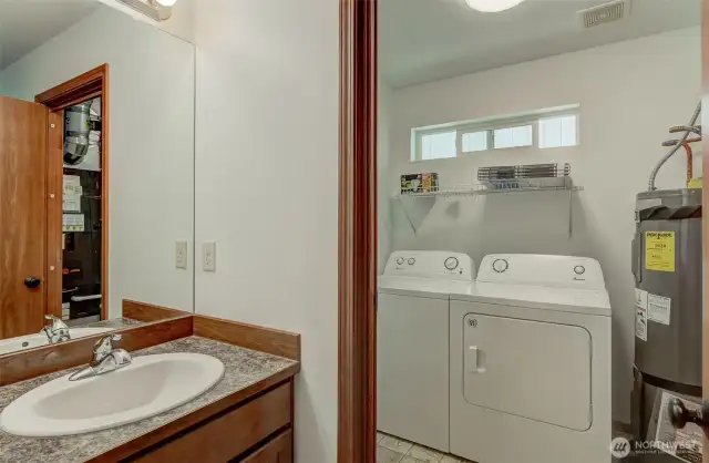 1/2 bath and laundry room