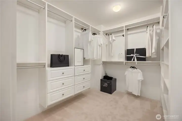 Walk-in closet in the Primary suite.