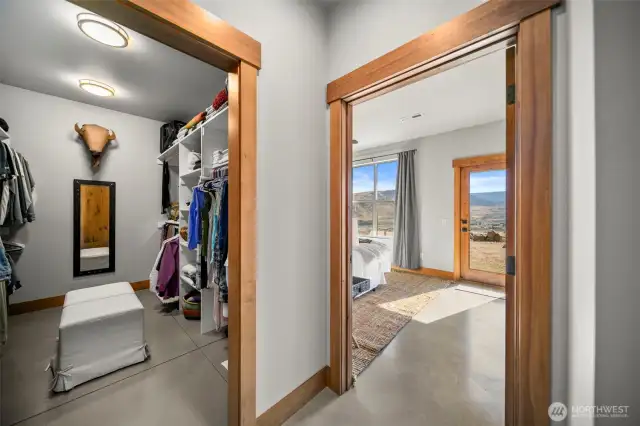 Primary closet & bedroom