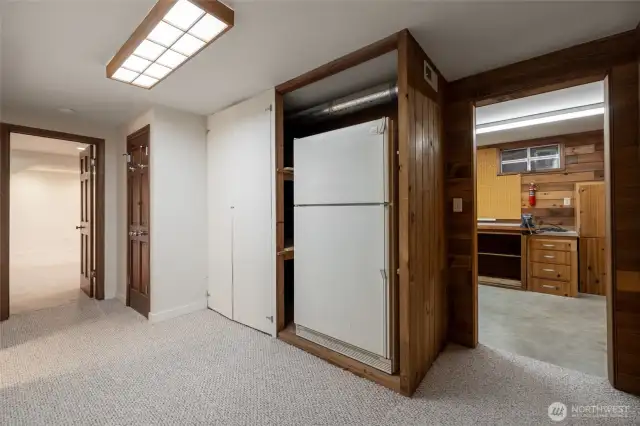 Downstairs is mostly carpeted and has its own entrance.