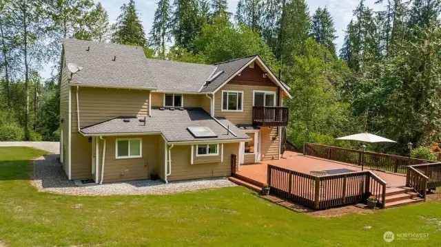 House and deck from yard
