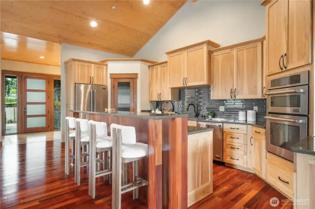 Kitchen bar easily seats 4.