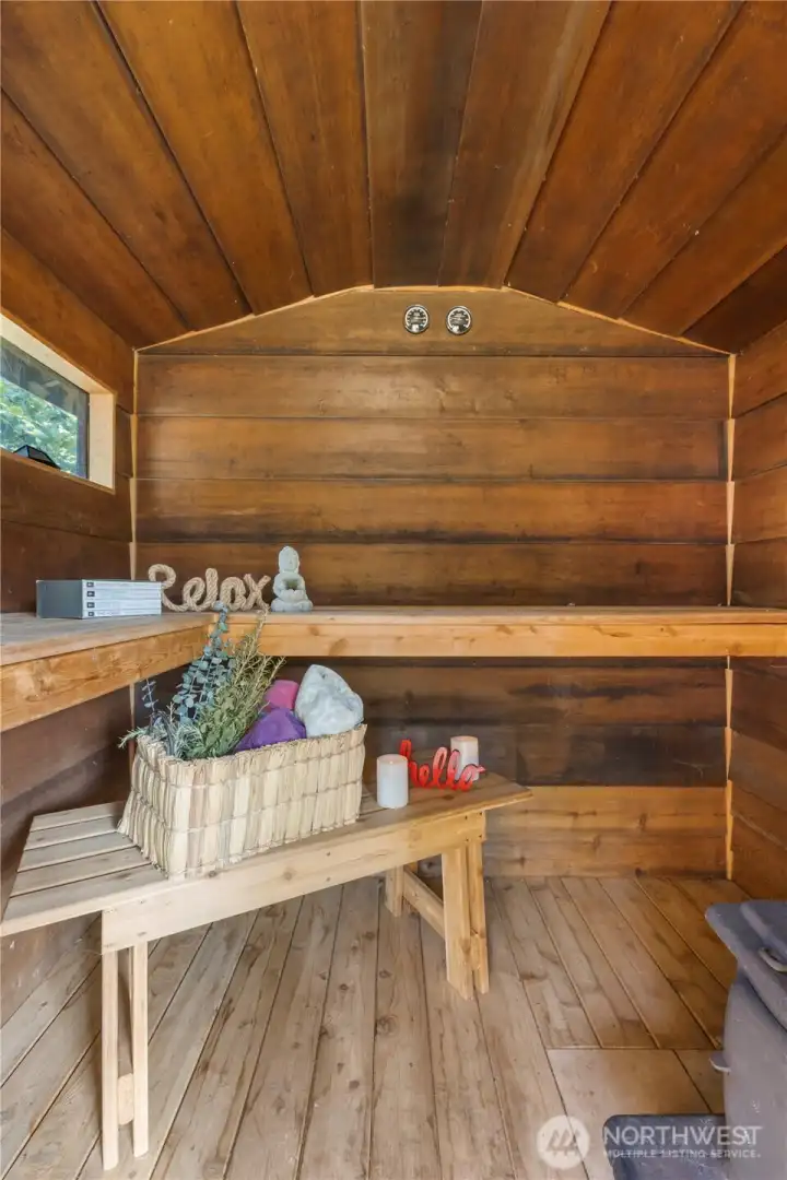 Inside you personal Sauna, unplug  and enjoy nature