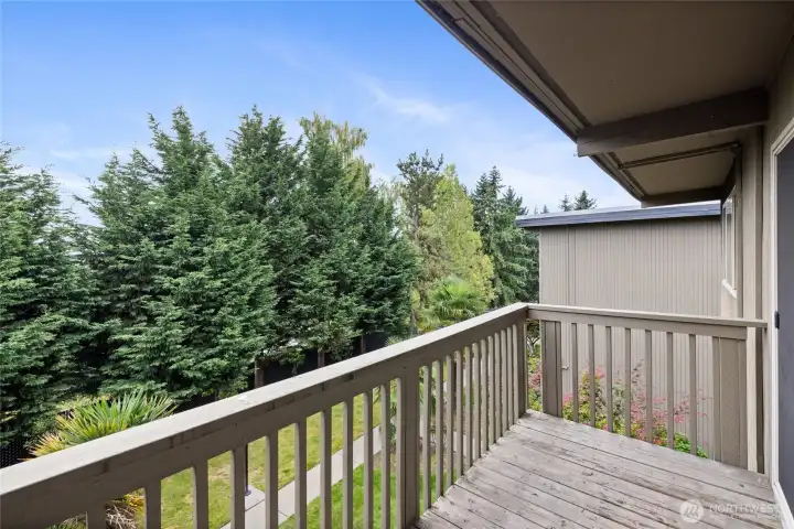 Private deck with peaceful treetop views.