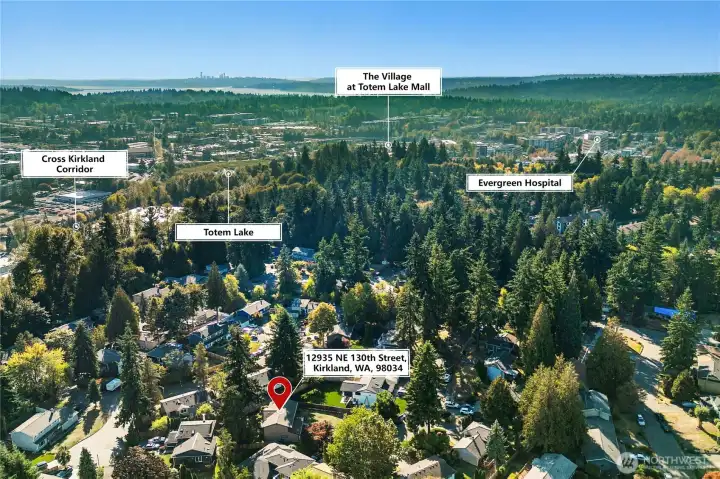 Prime Kirkland location tucked in a quiet neighborhood near the heart of Totem Lake. Evergreen Medical Center and The Village at Totem Lake Mall (Whole Foods, Trader Joes, Nordstrom Rack, and more!) are only a few minutes away. Cross Kirkland Corridor trail entrance is blocks away. Sno-King Ice Arena, Kingsgate Library, and more Kingsgate shops and restaurants are only about one mile away too!