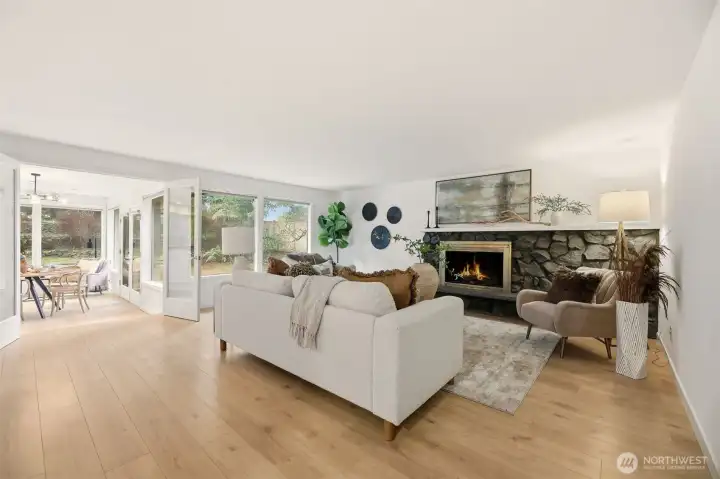 Generous, bright living room