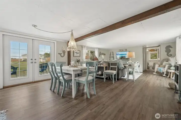 ...into the living room