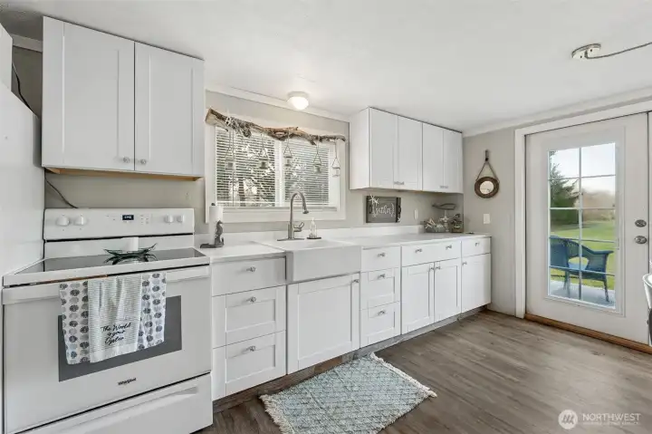 French door leads to back porch and large backyard