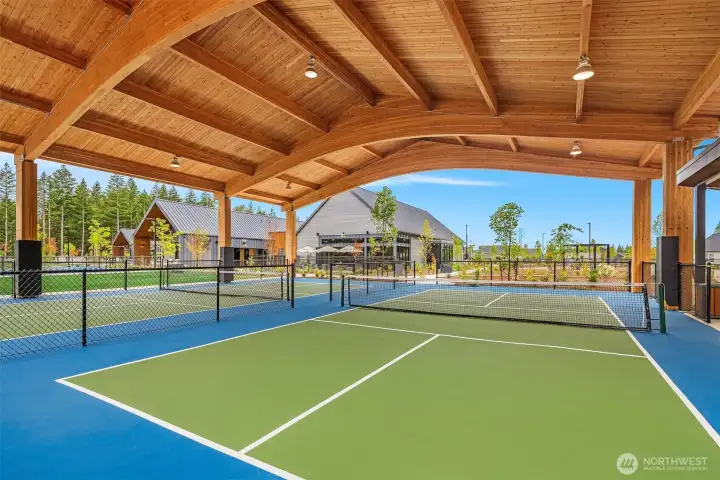 Covered pickleball courts