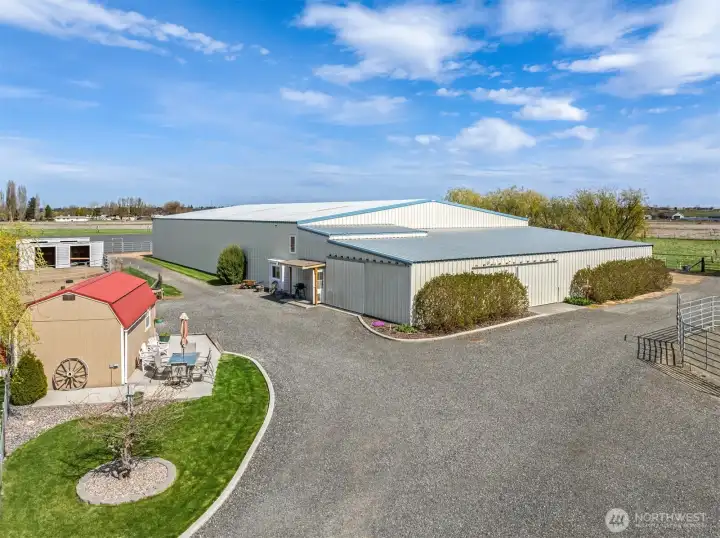 Indoor arena, 6 stall barn, living quarters, and more