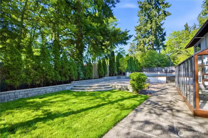 Expansive backyard with patio and room to relax or host gatherings
