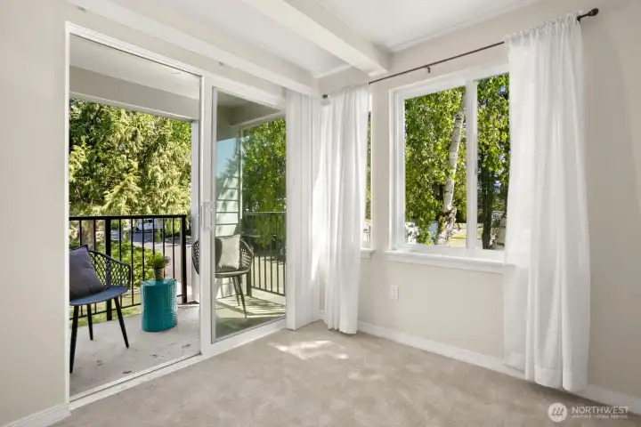 Corner unit offers privacy and natural light!