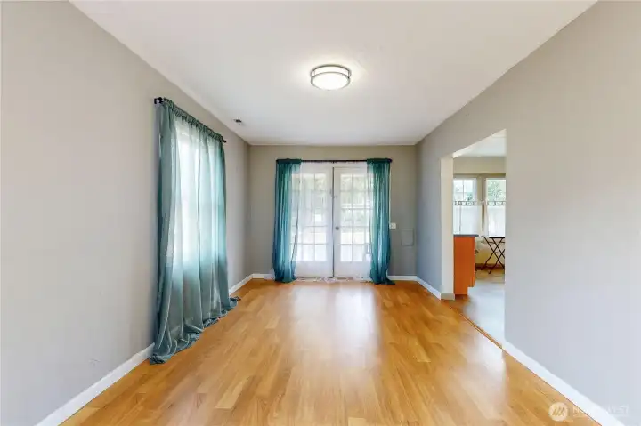 dining room off kitchen-french doors to front patio