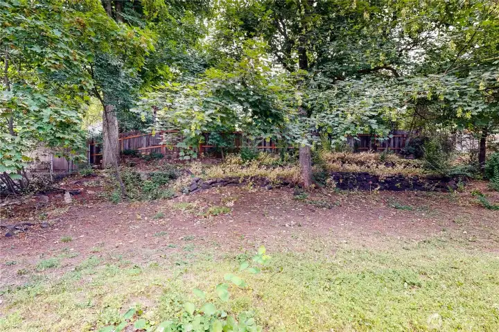 backyard with mature landscaping