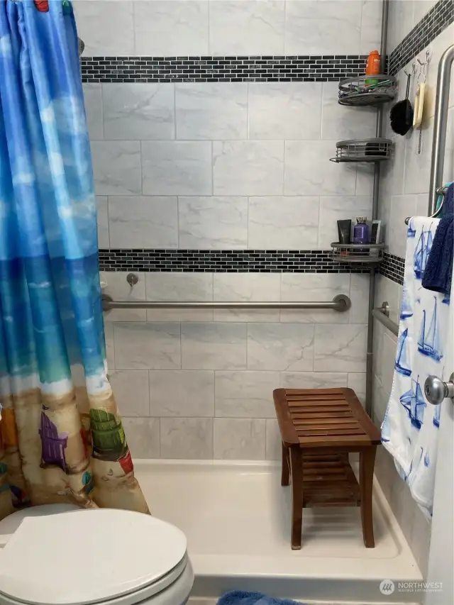 Primary Shower Custom Tile and updated.