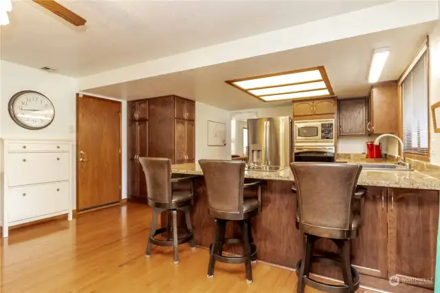 Pantry space and door to garage