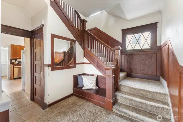 Small step up from the kitchen as you head upstairs for a good nights slumber.