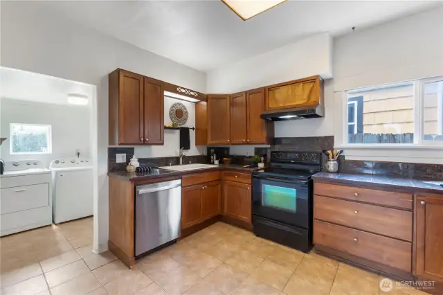 A kitchen large enough to move around in.