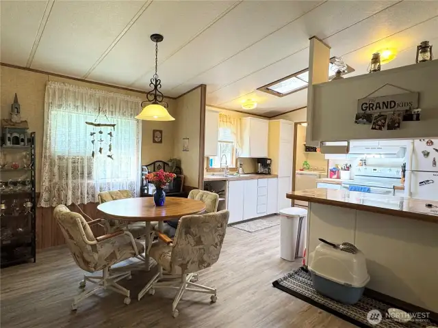 Formal dining area with adjacent bar