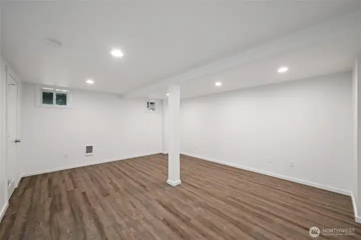 The basement is spacious and could be anything you wish...a family room, art studio, television room, etc.