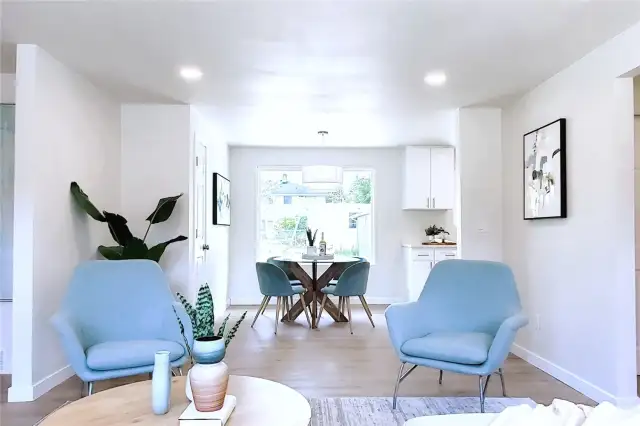 Dining Area from Living Room with backyard view