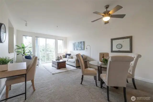 Top floor  living room & primary suite city, pond views