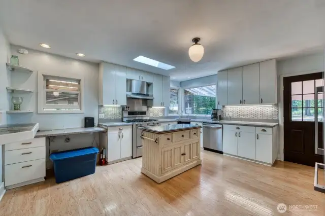 Stepping into the home you are greeted by this spacious country kitchen.