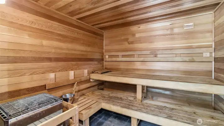 End your workout or day with a calming sauna escape just steps from home.